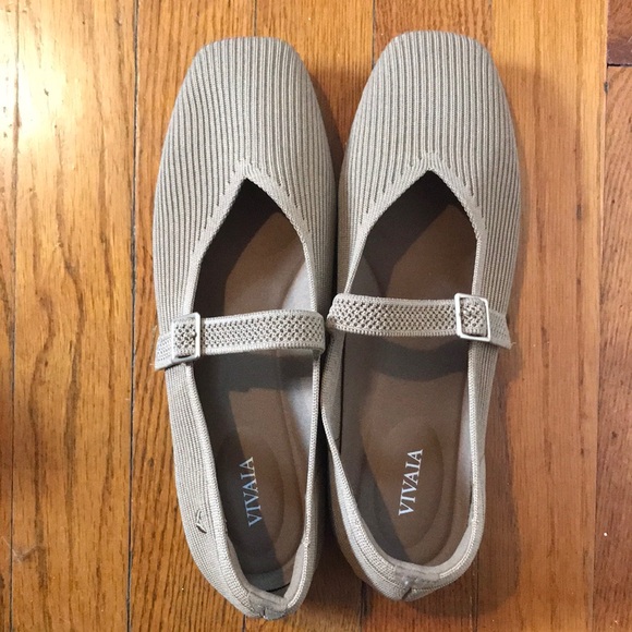 Women's Tan Mary Jane Flats - Picture 2 of 6